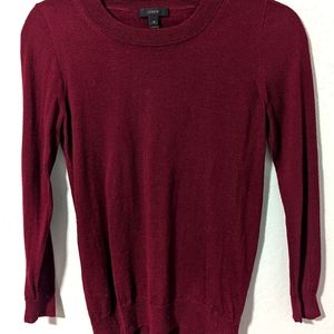 J.Crew Maroon 100% Merino Wool Sweater